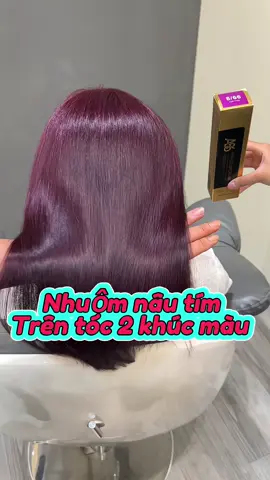 ✅Công thức nhuộm nâu tím trên nền tóc 2 khúc màu . Cả nhà tham khảo công thức trong clip nhé #hoangnhana86 #A86 #xuhuong 