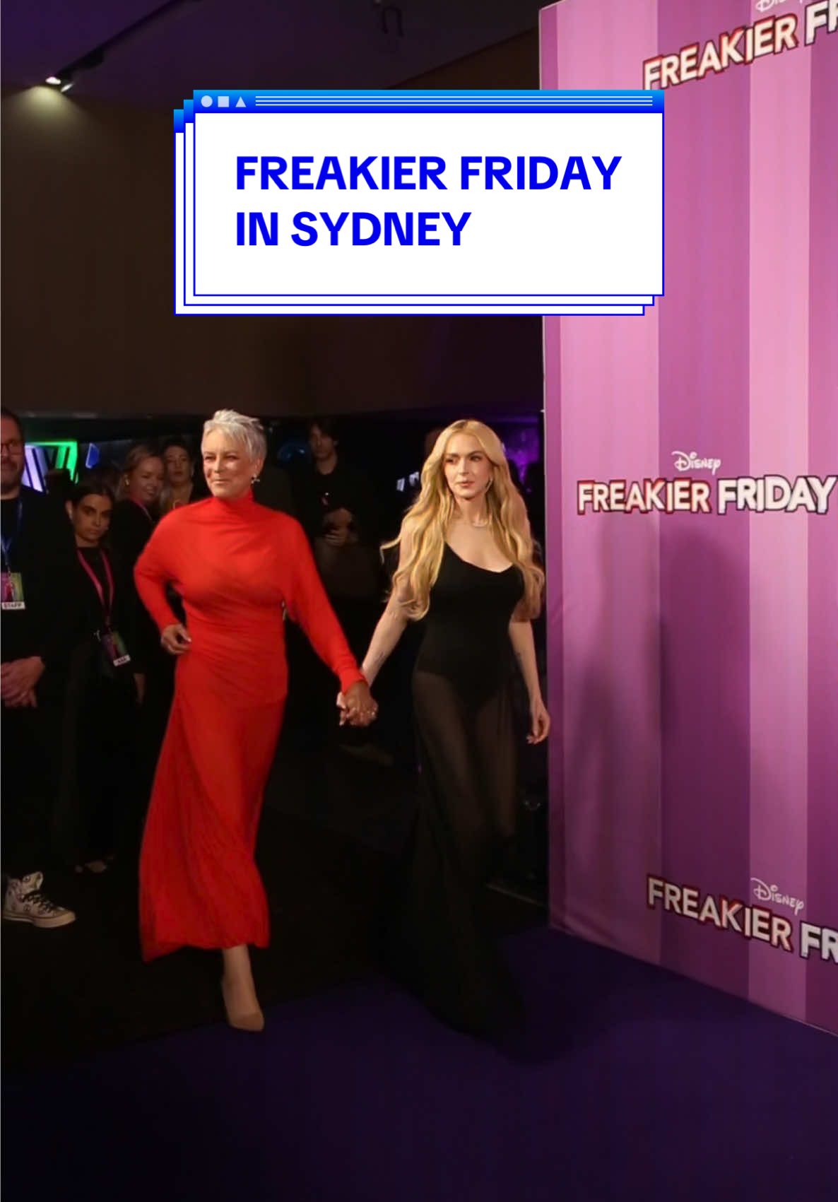 Things got a little bit freakier in Sydney tonight… Hollywood superstars #LindsayLohan and #JamieLeeCurtis ended their #FreakierFriday promo tour in our harbourside city tonight. MILKY were on the red carpet to catch all the action.  @Disney @lindsaylohan @jamieleecurtis @Disney Studios  #disney #freakyfriday #takemeaway #fyp #fypage #fyppppppppppppppppppppppp #fypageシ 