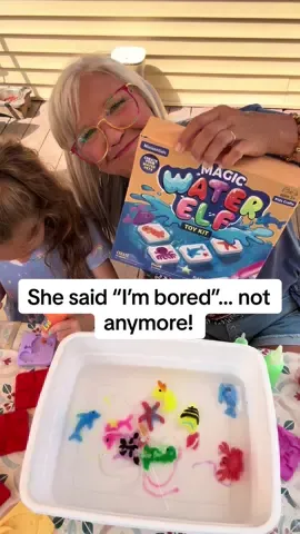 This Magic Water Elf kit is a total lifesaver for when the kids hit you with “there’s nothing to do!” You get 12 colorful gel bottles, 10 molds, magic powder, and a tray of water where the fun literally comes to life. I sat outside with my granddaughter and we had the best time making these squishy little 3D creatures. It’s kid-safe, non-toxic, and environmentally friendly—and honestly? Even I had fun. Keep one on hand. You’ll thank me when the boredom hits! #TikTokMadeMeBuyIt #KidsCrafts #GrandmaApproved #BoredomBuster #CraftyFun