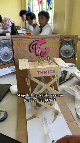 My students found out that I am a big Twice fan 😅 So they made this concept stage lift hydraulic machine as their output in class. To be honest, I felt seen HAHAHA #ONCE #twice_tiktok_official #physics #hydraulic #Science #fypage #fyp #twiceconcert 