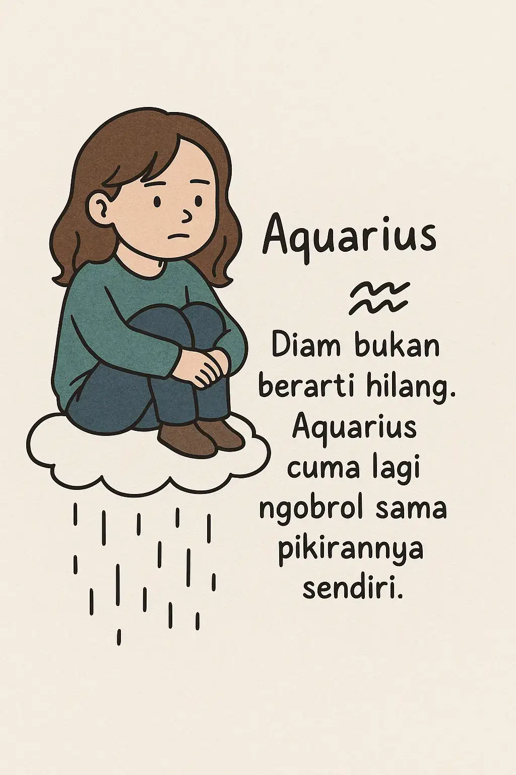 cukup diam kadang dunia terlalu ramai untuk kamu yang tidak suka itu. #aquarius♒️  #zodiakindonesia 