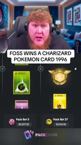 FOSS WINS A CHARIZARD POKEMON CARD 1996 #kickstreaming 