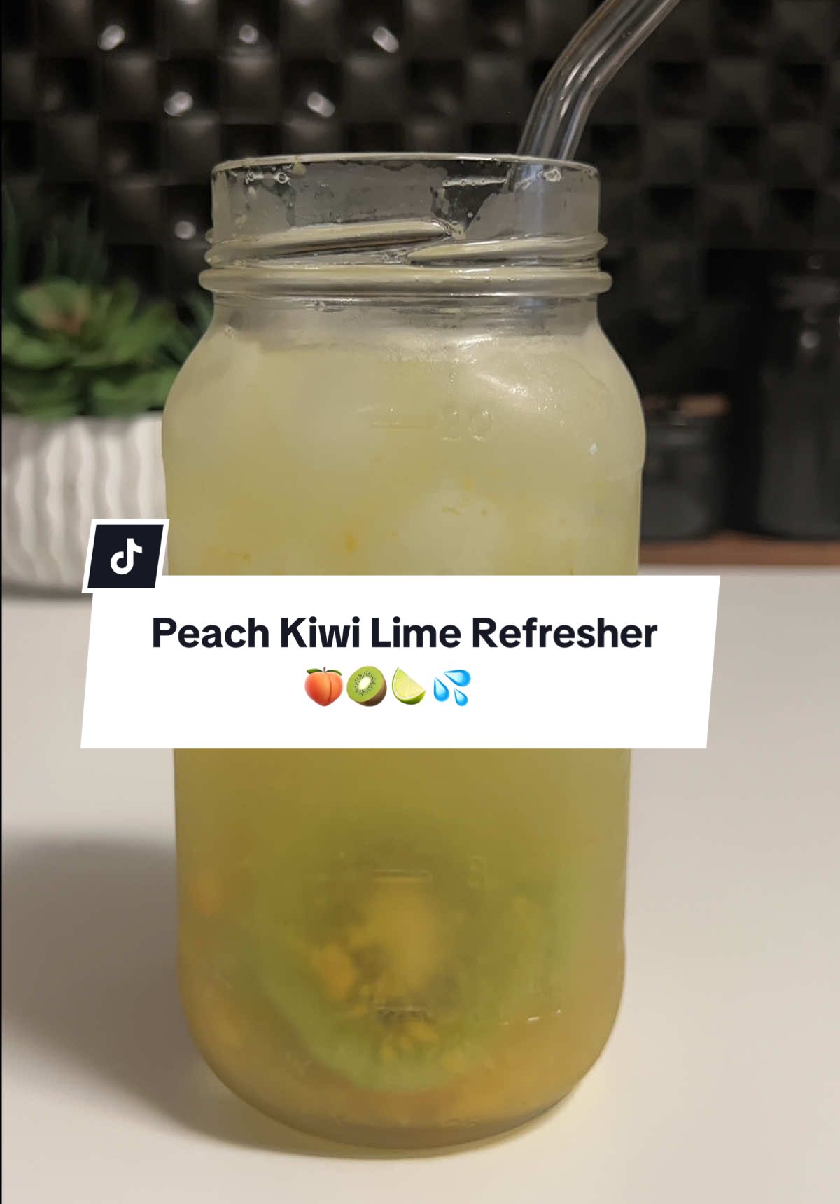 Peach Kiwi Lime Refresher 🍑🥝. Sweet, tangy, and hydrating! This peach kiwi lime refresher feels like a tropical breeze in a jar! Ingredients: - 1 tbsp peach purée (fresh or blended) - Juice of 1 lime - Ice cubes - 4 slices of kiwi - ¼ cup coconut water - Water to fill the jar - Pinch of Celtic salt Instructions: 1. Add peach purée and lime juice to a jar. 2. Drop in kiwi slices and ice cubes. 3. Pour in coconut water, top with water, and add Celtic salt. 4. Cover the jar, shake well, and enjoy chilled! 🌿 Ingredient Benefits: - Peach Purée – Rich in vitamin C, supports digestion and hydration - Kiwi – High in antioxidants and vitamin K, supports skin health - Lime Juice – Boosts immunity and adds zesty brightness - Coconut Water – Hydrating and full of natural electrolytes - Celtic Salt – Provides trace minerals and balances hydration #PeachKiwiRefresher #hydrationstation #summerhydration #healthydrinks #RefreshingRecipes #MocktailMagic #DrinkInspo #FruitInfusedWater #hydrationation #CleanEats #VitaminBoost #PeachLovers #KiwiLovers #LimeFresh #ElectrolyteBoost #CoconutWaterBenefits #sipsiphooray #stayhydrated #sipintosummer #NoSugarAdded #homemadedrinks #HealthyMocktails #hydrationtips #tropicalvibes #celticsaltbenefits #summermocktail #HydrationStation #glowfromwithin #hydrationboost #hydrationgoals 