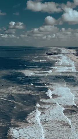 Storm Floris 🌪️ #fyp #viral #droneview #beachvibes #aerialshots #cinematok #coastline #scheveningen