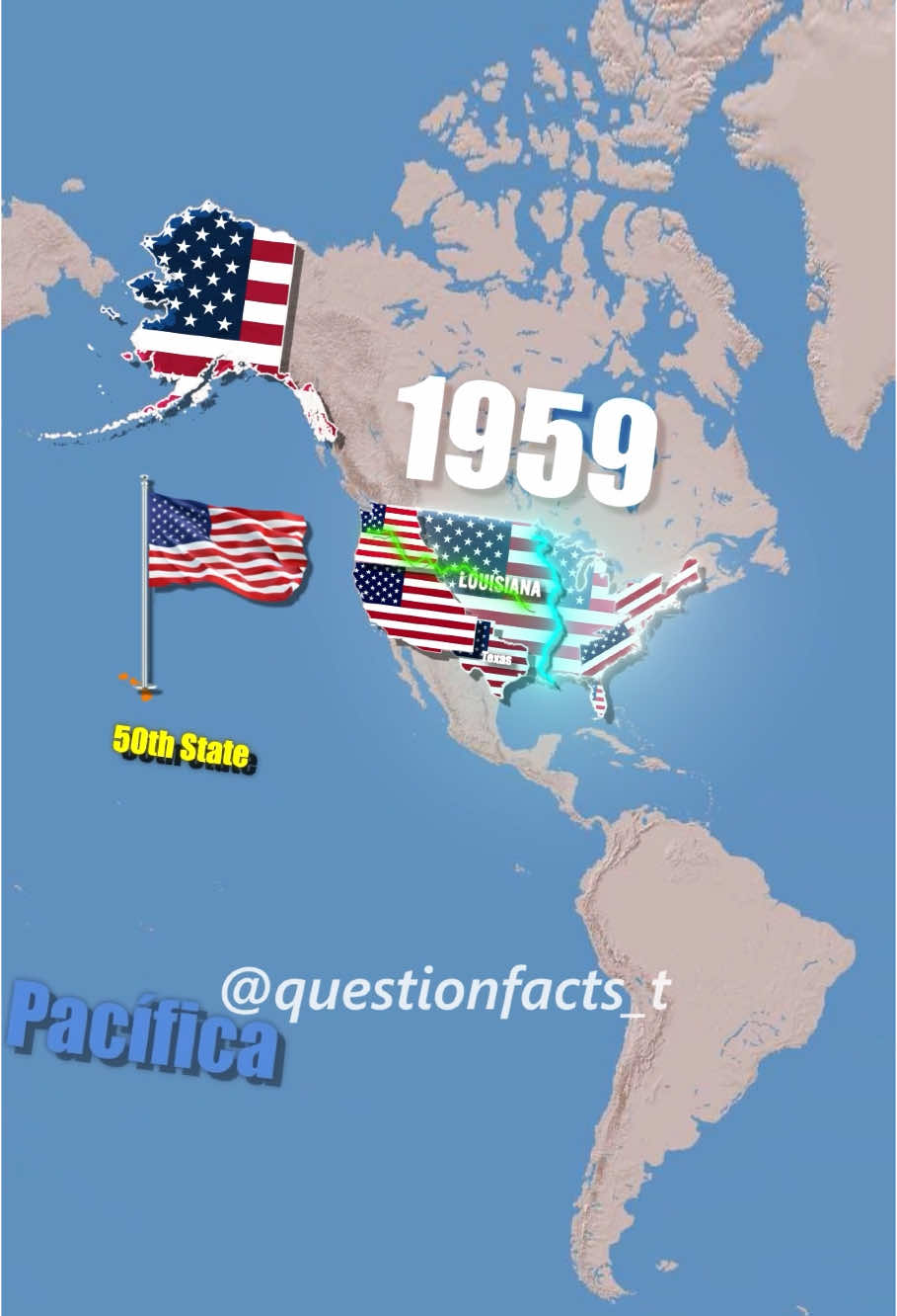 ¿Cómo se volvió tan grande Estados Unidos ? #questionfacts #map #estadosunidos🇺🇸 