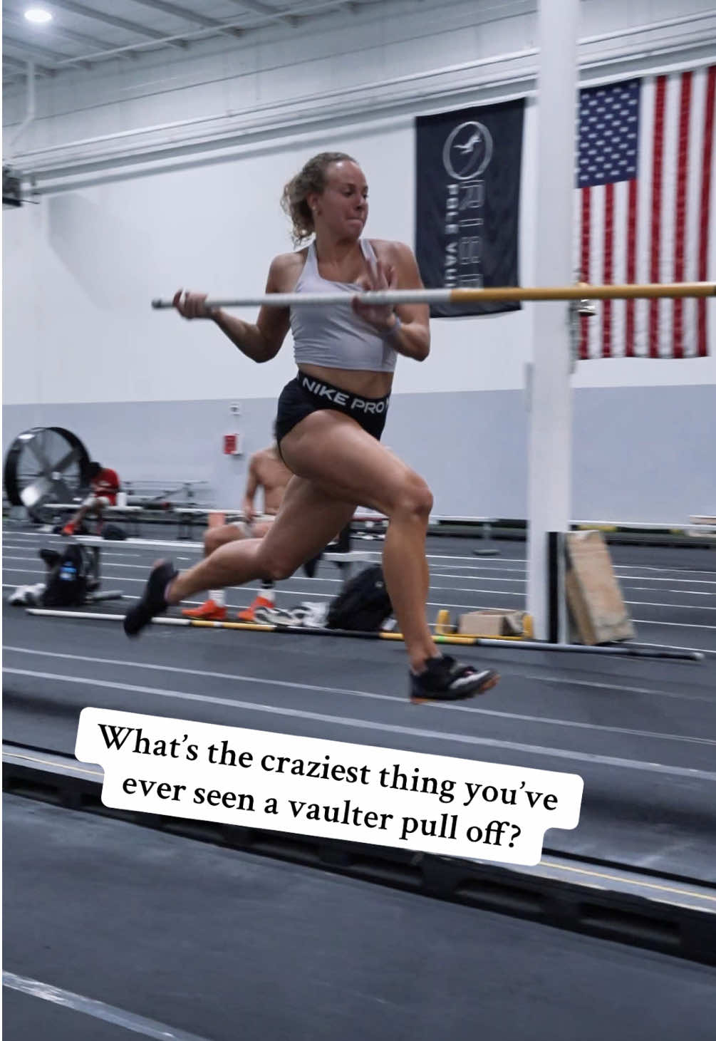 What’s the craziest thing you’ve ever seen a pole vaulter pull off? #polevault #risepolevault #polevaulting #trackandfield 