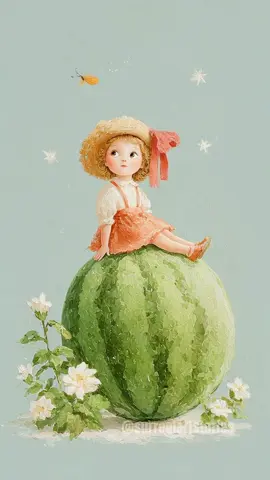 The Watermelon Watchers 🍉 In a tiny sun-kissed corner of the world, where daisies hum lullabies and butterflies speak in giggles, live the Watermelon Watchers. They’re not big or loud or fast. They’re small. Very small. And wonderfully patient. Every summer, they perch on giant watermelons warmed by the sun, and do the most important job of all: Noticing the beauty. They watch butterflies float past like soft wishes. They admire how daisies bloom without rushing. They nibble on juicy watermelon and smile at the sky. And here's the secret: The more they notice the joy in small things, the more that joy ripples outward. To gardens. To clouds. To you. So if today feels a little softer, a little brighter, maybe it’s because somewhere, a Watermelon Watcher spotted a butterfly… and wished you happiness. 💫