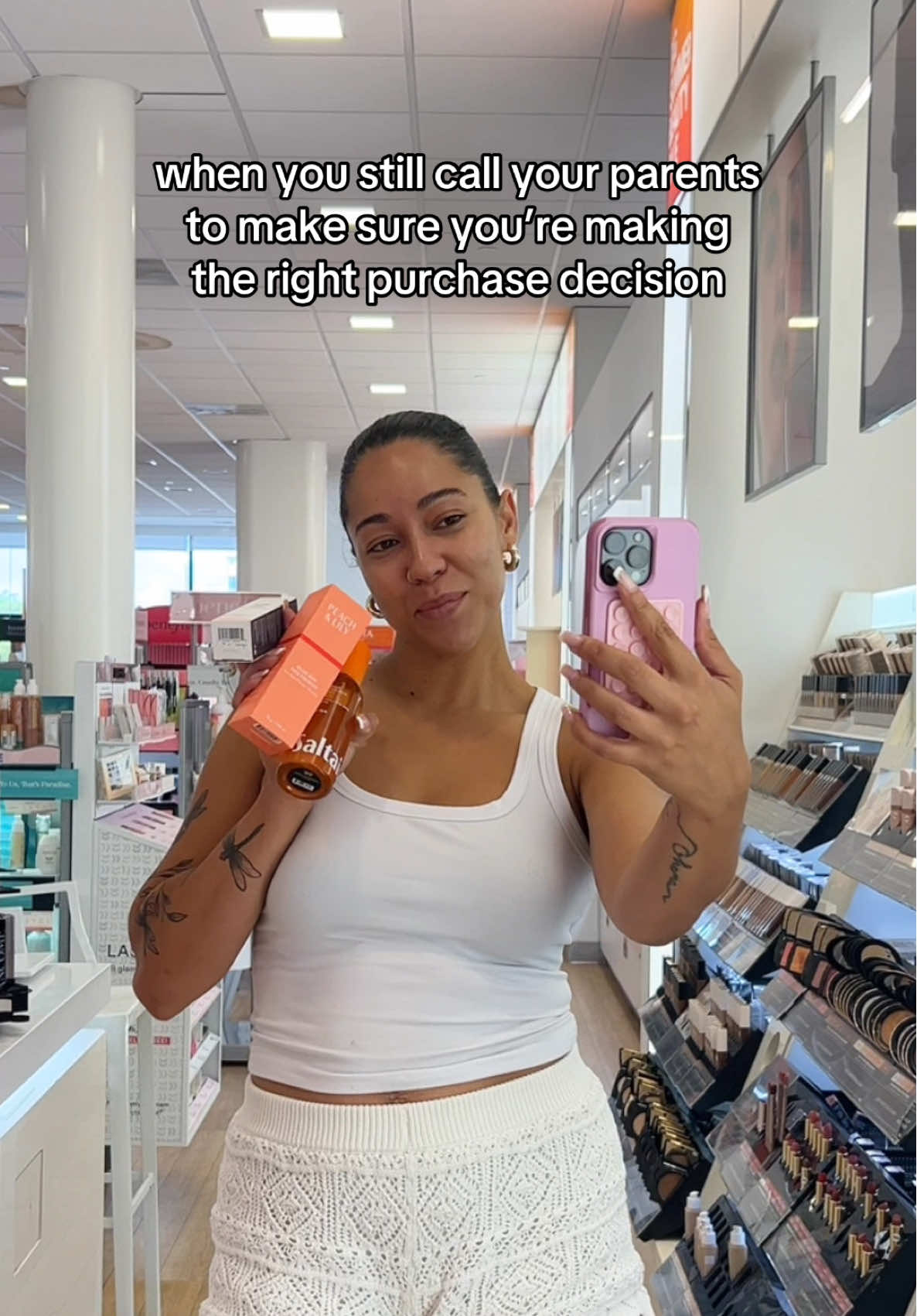 It's a very important step 📞😅 #UltaBeauty #ultahaul #shopthestore #parents #ShoppingSpree 