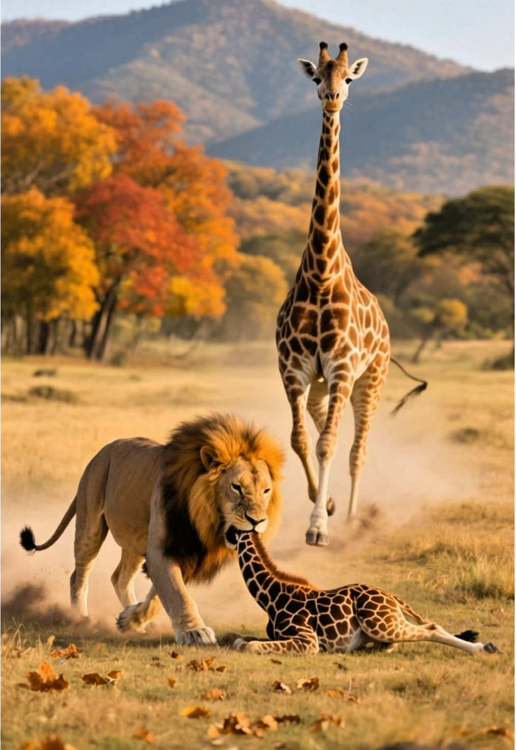 The Battle between Bison and Lion #Bison #lion 