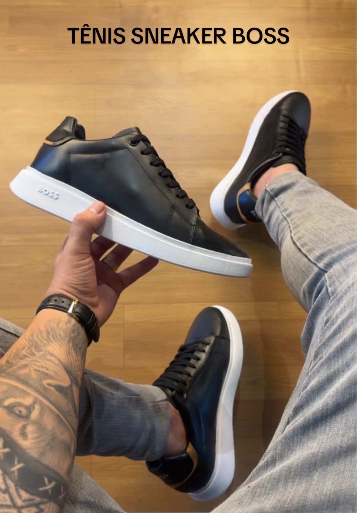 Tênis Snekaer Bulton Boss (Couro)  #tenis #tenismasculino #lojadetenis #estiloso #varejo #atacado #sneakers 