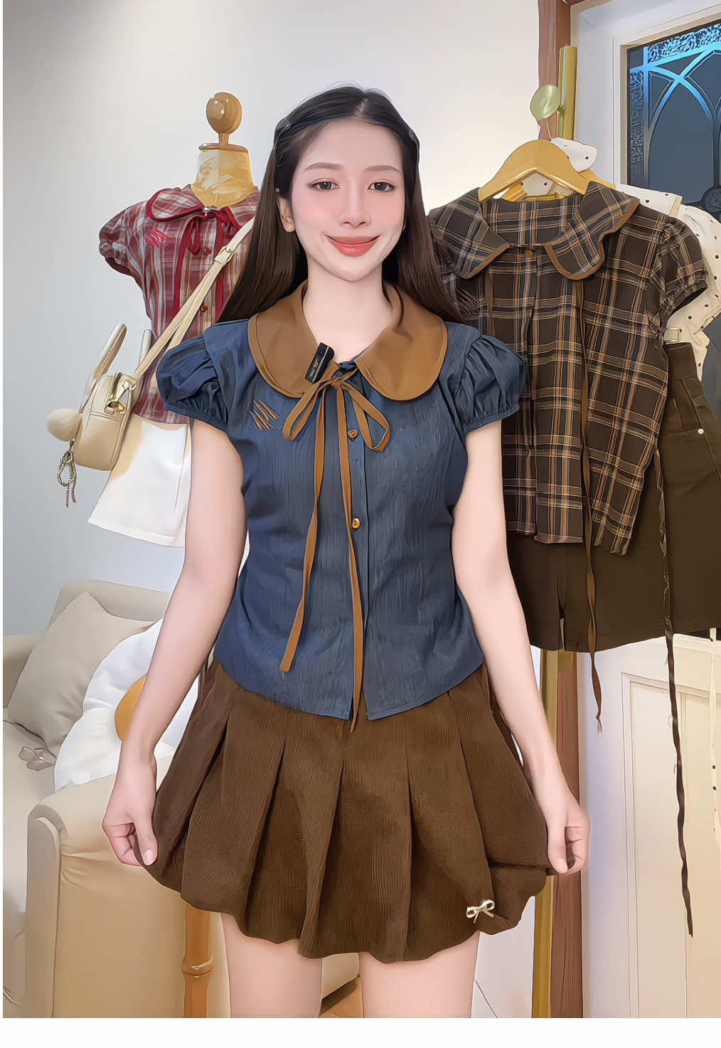 ใส่แล้วขับผิวมากกกก 💙✨ รีบกดก่อนหมดนะคะ #เสื้อลายสก็อตผู้หญิงแขนตุ๊กตา #เสื้อแขนตุ๊กตา #เสื้อน่ารัก #เสื้อยีนส์ #ไอเดียแต่งตัว 