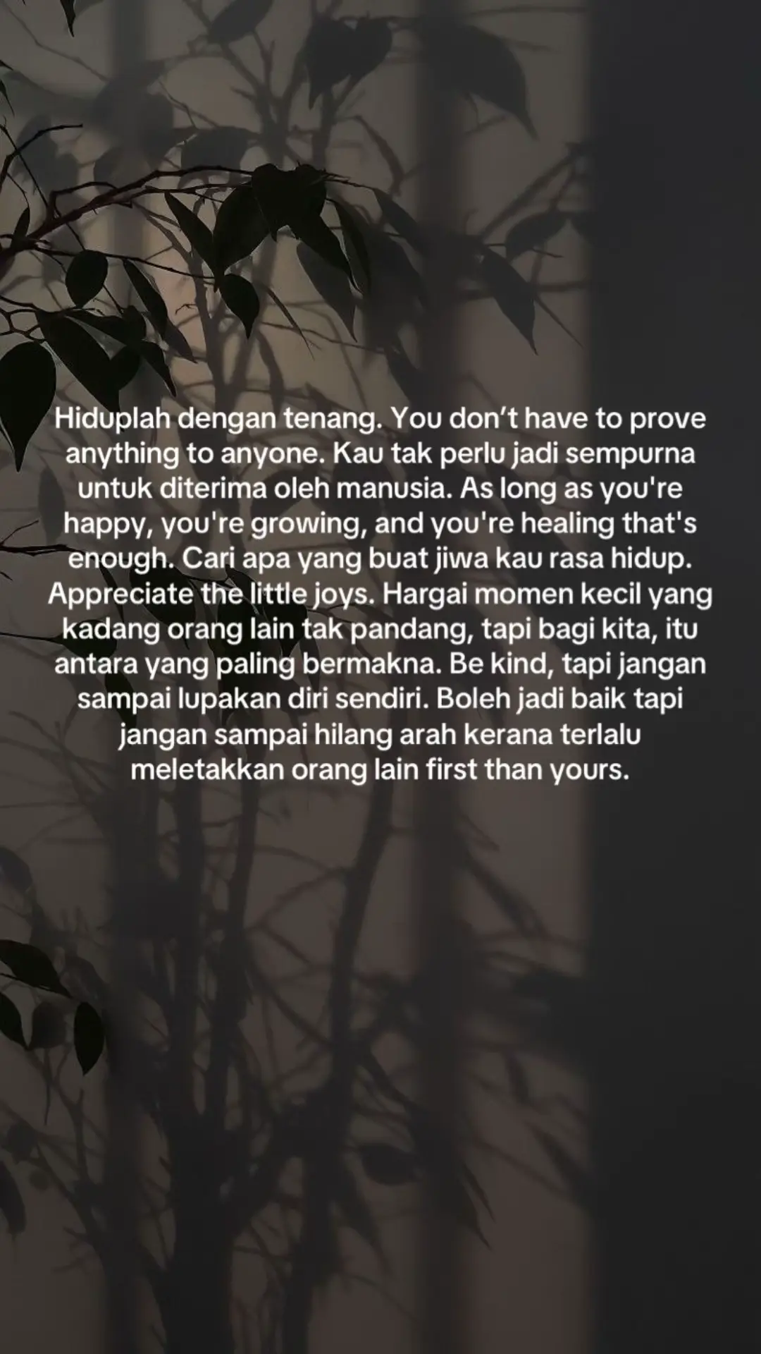 bahagia itu tak perlu dibuktikan pada sesiapa, cukup hati sendiri yang rasa. #foryou #fypシ゚ #xyzbca #quotes 