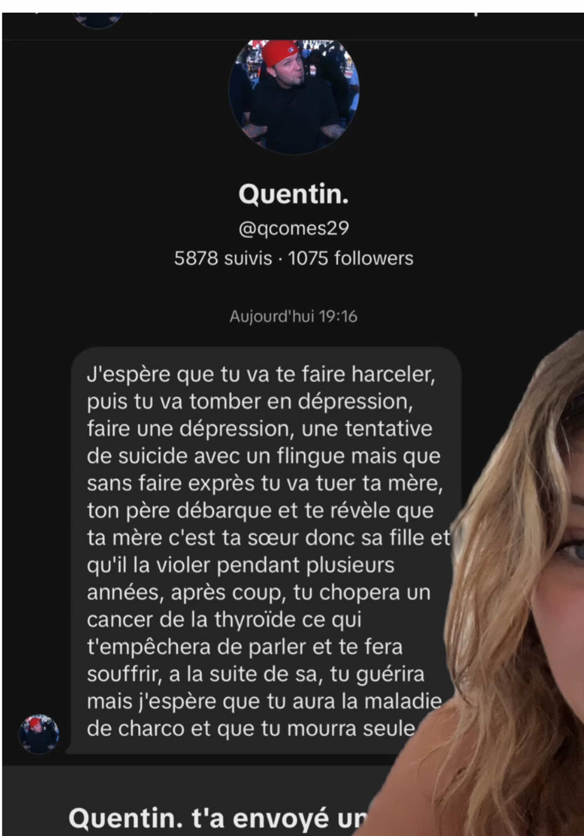 Peut-être que la pensée était mal exprimée, mais personne ne mérite autant de haine. Un commentaire peut tuer. Le harcèlement en ligne, c’est pas un jeu. Réfléchis avant de détruire quelqu’un. #StopHarcèlement #Respect #dm 