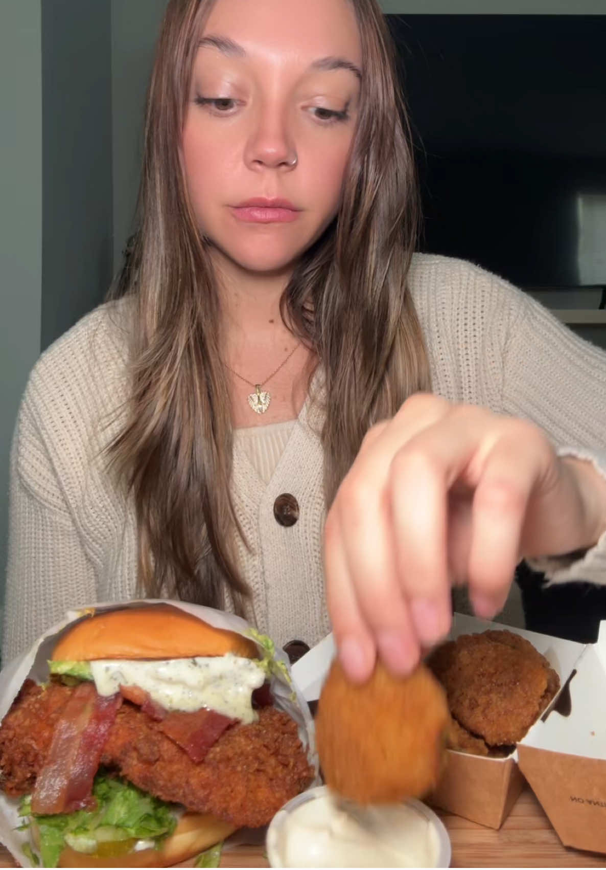 Trying Shake Shack for the first time. I got the Chicken Bacon Avocado!! 10/10 #mukbangasmr #eatwithme #foodtiktok #asmrfood #mukbangs #FoodTok #shakeshack #burger #fypage 