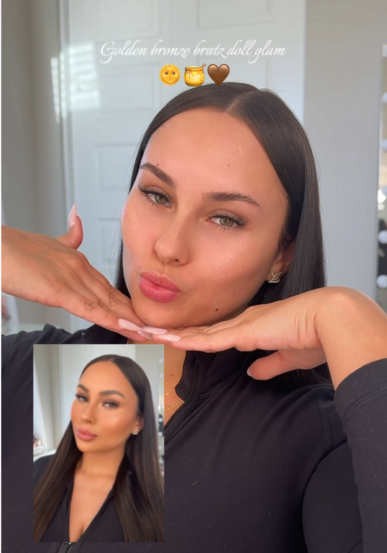 Am I the only one that is so messy sometimes when they do their make up😂😆 I always have something on me haha @tarte cosmetics @Kylie Cosmetics @Too Faced @Laura Mercier @rhode skin @makeupbymario @Hourglass Cosmetics @NYX Professional Makeup @Saie @realtechniques #makeup #makeuptutorial #bronzer #glowymakeup #summermakeup #bratzmakeup #fyp 