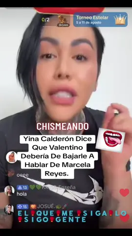 Hija Calderón Le dice A Valentino Que Ya es Hora de  Que Pare De Hablar De Marcela Reyes.@yina calderon guaracha  #lacadadelosfamosos #marcelareyes  #yinacalderonoficial #valentinorossi #lcd #fypシ #paratiiiiiiiiiiiiiiiiiiiiiiiiiiiiiii #cacup 