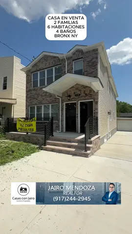 🚨 Oportunidad única en el Bronx 🗽 🏠 Casa de 2 Familias completamente NUEVA 🛏️ 6 habitaciones | 🛁 4 baños | 🏡 Basement terminado Perfecta para vivir y generar ingreso extra 💸 Ubicada en una zona excelente del Bronx 📍 🔑 ¡Lista para mudarse! No dejes pasar esta joya 🏃‍♂️🏃‍♀️ 📲 Contáctame para agendar tu cita #CasaEnElBronx #InversiónInteligente #RealEstateNY #CasaNueva #OportunidadUnica #2Familias #PropiedadEnVenta