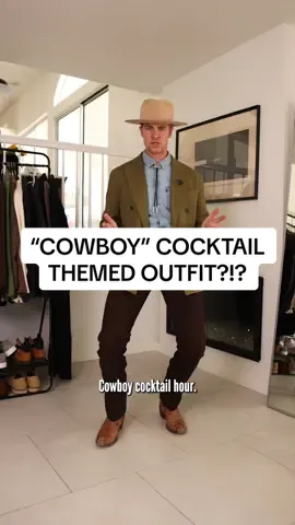 Replying to @Teague B stick em up! How we liking the cowboy cocktail party outfit?? #cowboy #wedding #outfit 