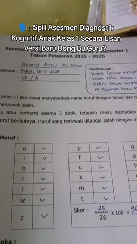 🗣️ : Spill Asesmen Diagnostik Kognitif Anak Kelas 1 Secara Lisan Versi Baru Dong Bu Guru?  .  .  #muridkelas1 #muriddanguru #gurukelas1sd #asesmendiagnostiknonkognotif #asesmendiagnotikkognitiflisan 