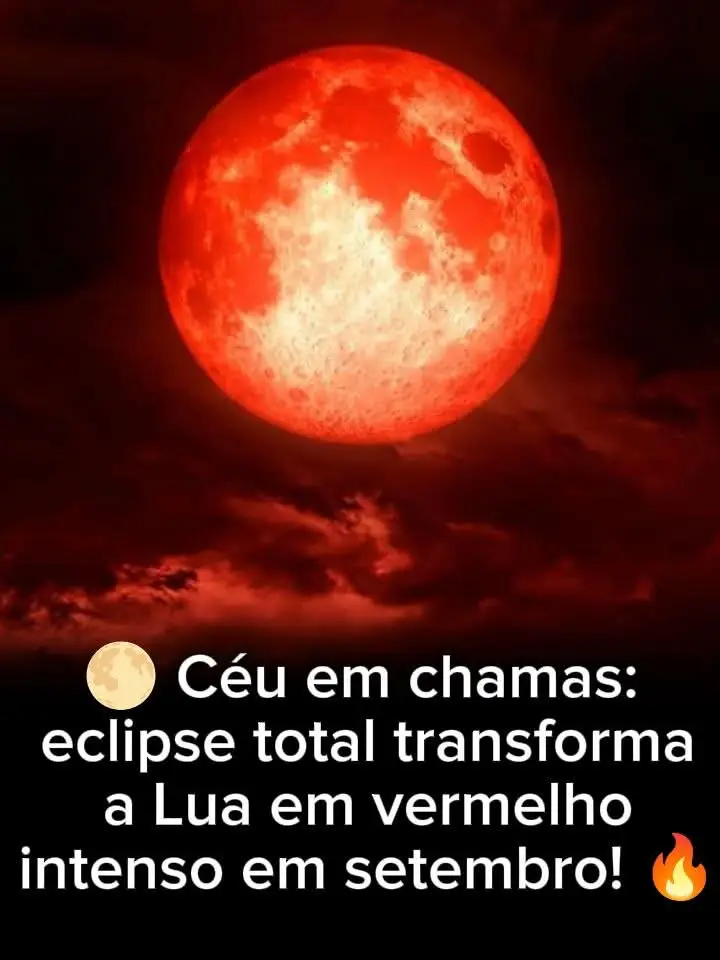 No dia 7 de setembro de 2025, o mundo vai assistir a um dos maiores espetáculos celestes dos últimos anos: um eclipse lunar total que deixará a Lua com um tom vermelho profundo, conhecido como 