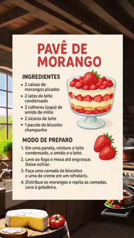 pavê de morango 🍓  . . #pavê #receitas #recipes 