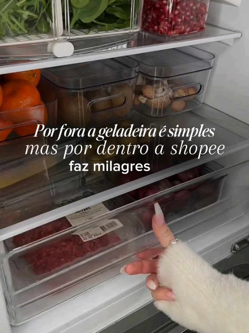 Deixei os l!nks na minha BIO só pesquisar pelo número 🔍 306 Organização da geladeira com baratinhos da Shopee ✨ #dicadecasa #comprinhasparacasa #geladeiraorganização geladeira organizada