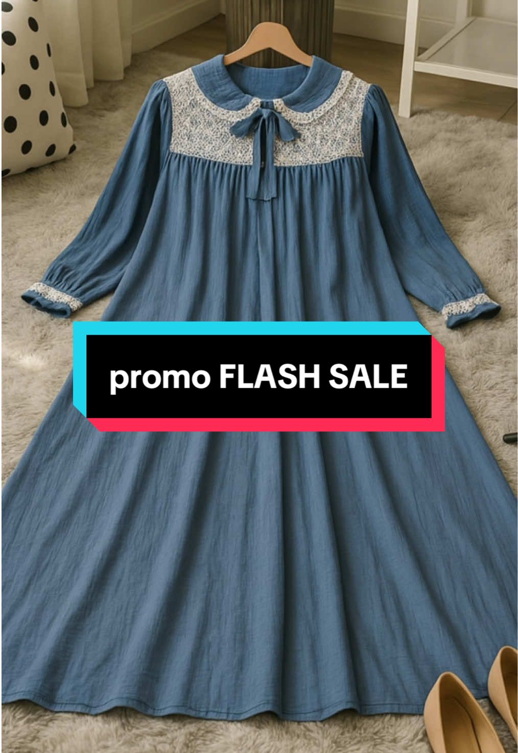 Fashion Wanita Midi Dress #fyp #foryou #tiktokindo #dress #gamis 