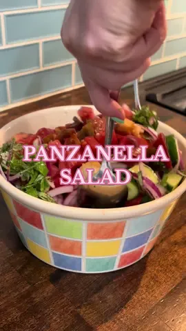 PART 6 of easy summer salad ideas. Bread in salad? Yes please! Summer always calls for Panzanella Salad 🌞 This recipe calls for the best summer vegetables and herbs. I used delicious heirloom tomatoes from @Whole Foods Market, cucumbers, and basil from my garden. #panzanellasalad #summersalad #summerrecipes #heirloomtomatoes #saladrecipe #easyrecipesathome #sidedish  