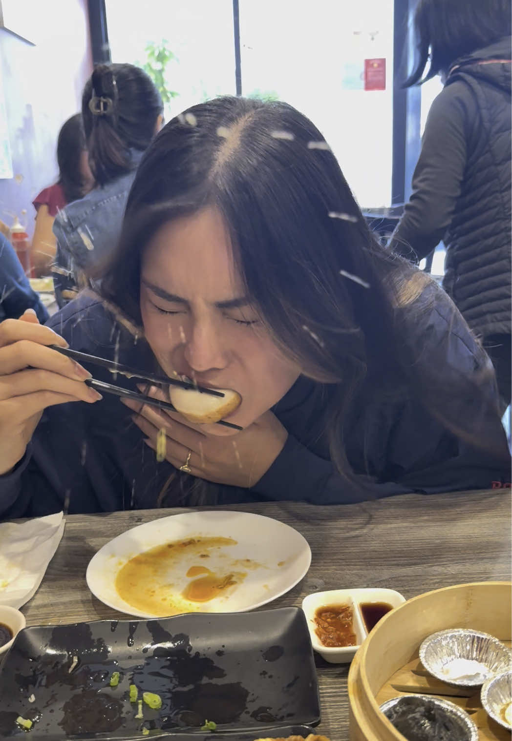 took a dumpling shower this morning @dumplinghousesf 🥲  #fyp #couple #comedy #food #jet2holidays 
