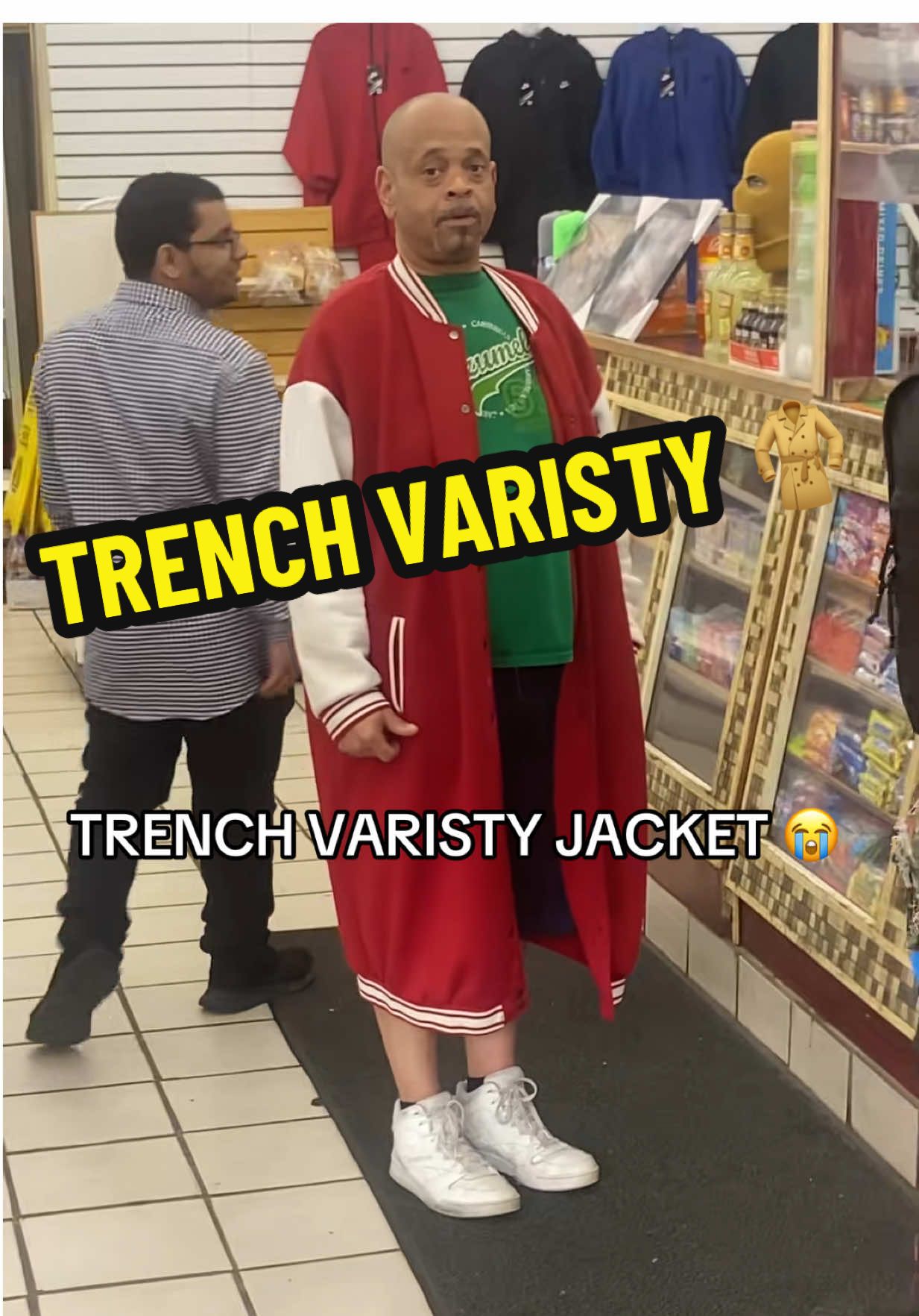 At least bro was a good sport about it 😭 @Charles Smith #shoes #funny #fashion #trenchcoat #nyc #losangeles #funnyvideos #deli #explore #fyp 