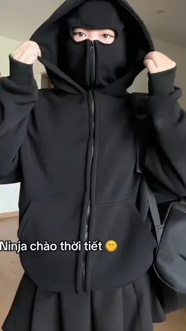 Áo Khoác Hoodie Zip Boxy Ninja 2 Mũ