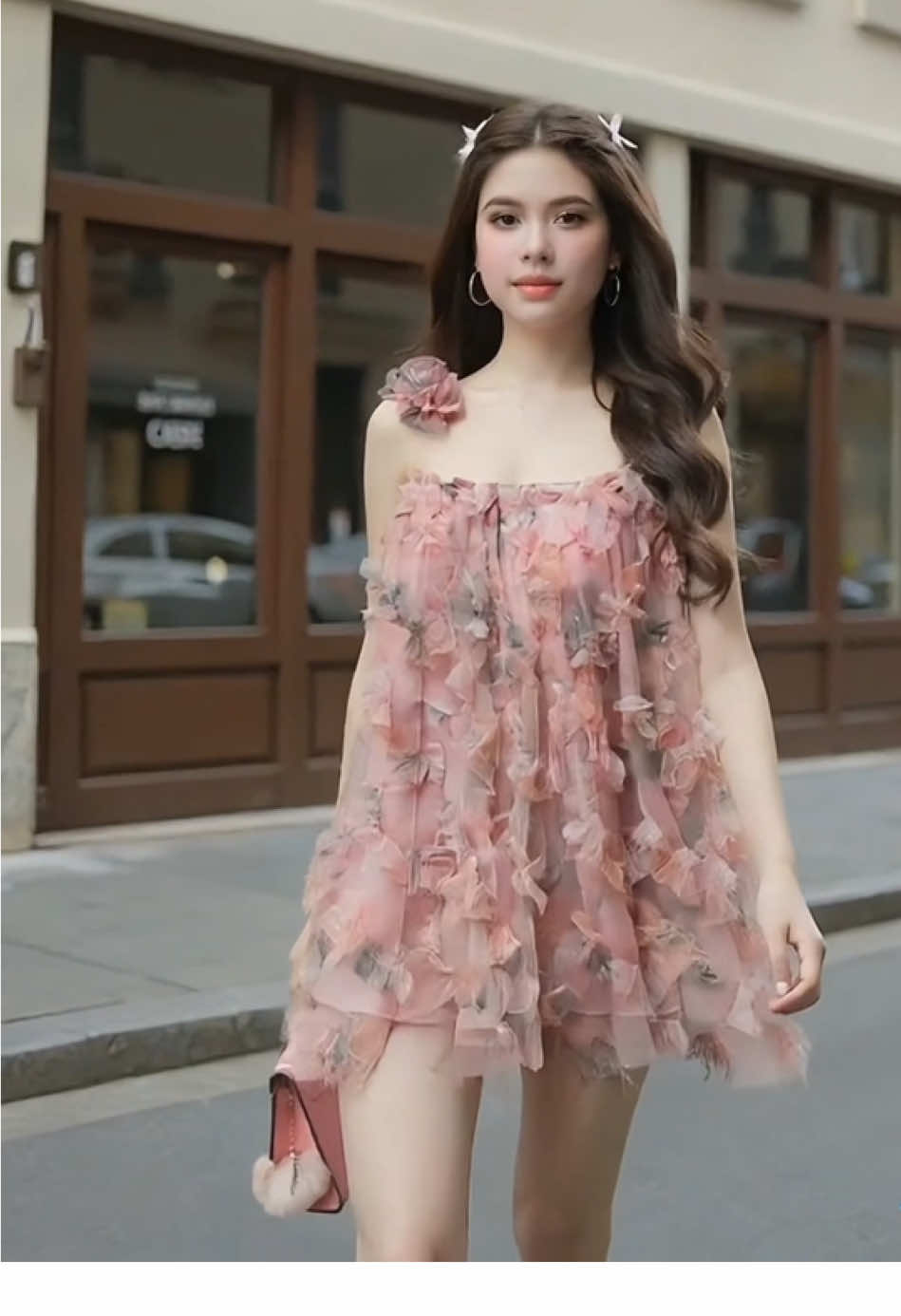 Váy tơ 2 dây đính hoa dáng rộng xinh xắn #vayxinh #damxinh #thoitrang #setdoxinh #nghienshopping 