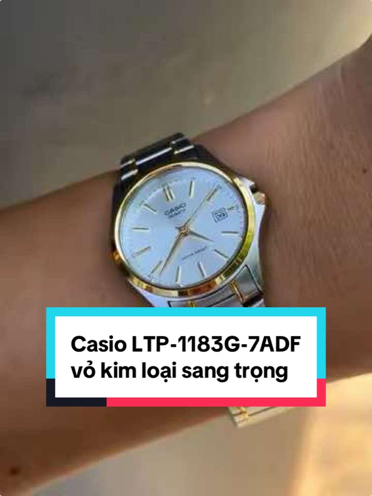 Đồng hồ Casio Nữ LTP-1183G-7ADF thiết kế vỏ kim loại, vạch số được mạ vàng sang trọng #dongho #donghochinhhang #fridayshopping #casio