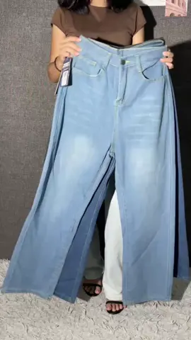 Baggy Jeans Swagger Style Denim Maong Pants for Women Dancer Hiphop Unisex High Waist Vintage blue Wide Leg Jeans Denim Pants For Men And Women#tiktok 