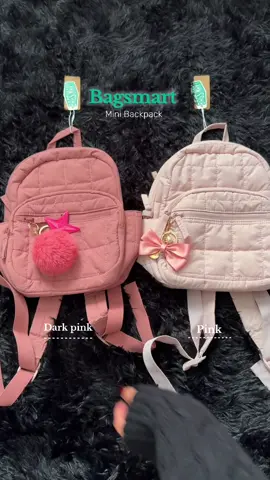 Students ┆traveler's must have ᥫ᭡. Sa tingin mo ano mas magandang kulay Pink or Dark Pink? Hmm! #bagsmart #minibackpack #bagsmartminibackpack 
