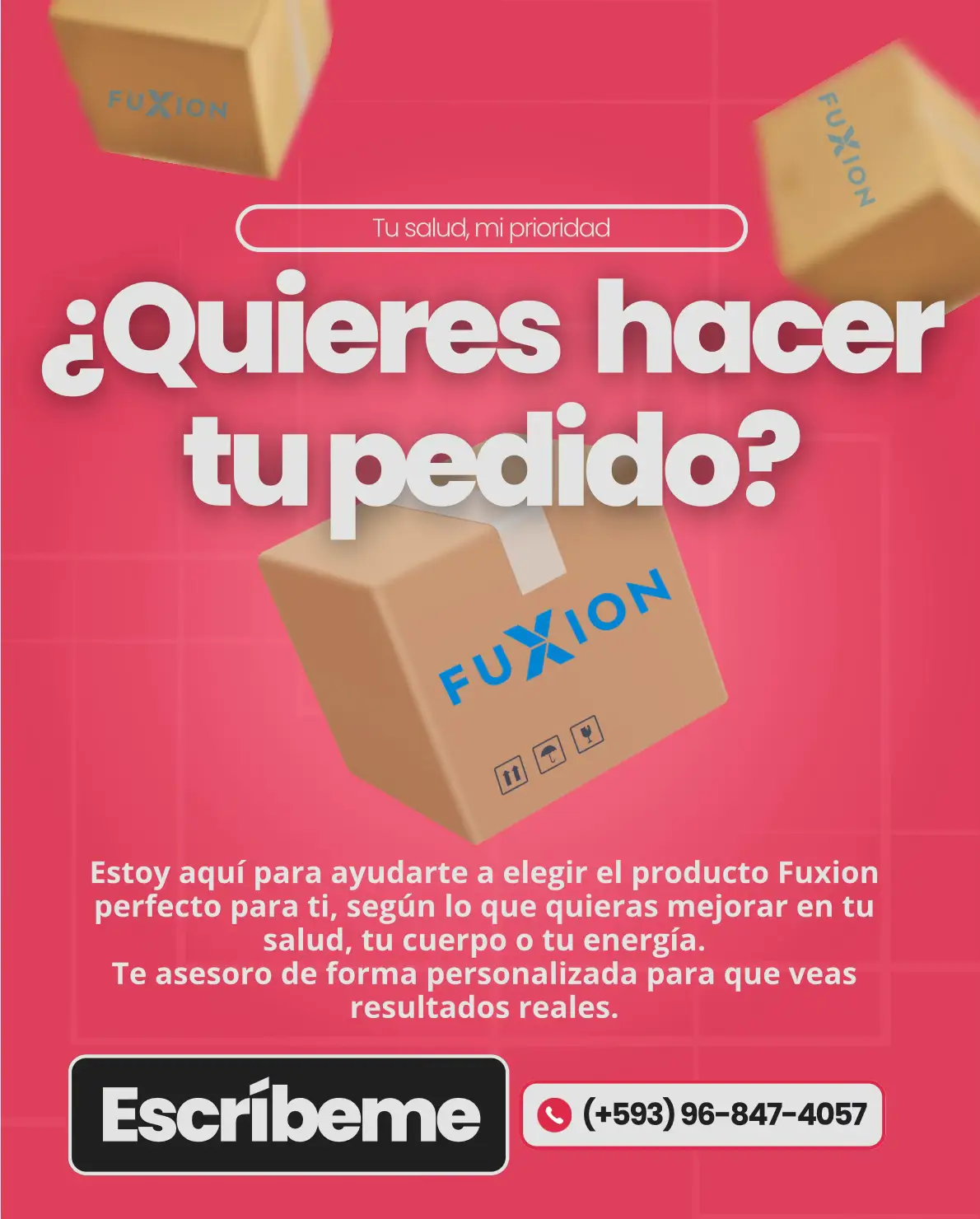 No es solo venderte algo, es guiarte con amor hacia un cambio real en tu salud y bienestar. 🌍 Estamos en más de 30 países 📦 El producto llega directo a la puerta de tu casa ✅ Envíos 100% seguros y confiables 💬 Escríbeme al WhatsApp: +593 96 847 4057 Haz tu pedido hoy y recibe asesoría personalizada 🙌🏼 #fuxion #fuxionproductos #pedidos 