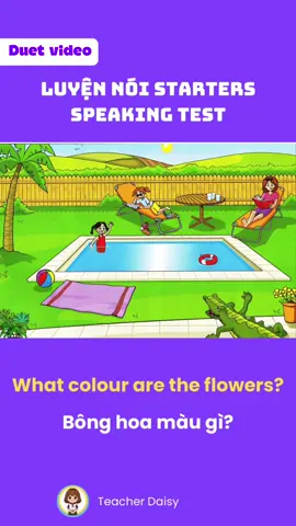 Cambridge English starters speaking test  Luyện tập với bản duet của phần thi speaking của starters nhé #starters #yle #cambridge #speaking #teacherdaisy #LearnOnTikTok #tiktokstudy #xuhuong #trending #tiếnganhchotrẻem #duet 