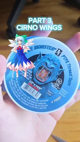 cirno wings part 3!! sorry its so fast , you can pause to read it ahaha i also realized that the harness is way too low and ill have to make holes in my dress, which is good because the harness wont be visible, so that will be its own hurdle for the next part.. i used the thread tape and it was great at holding the bottom and middle wings in place because theyre pointed down but unfortunately, althought the top wings are pretty tight in there, and wont be sliding out anytime soon, with movement it always ends up facing down bevause its so heavy, which is why i had to attach string and it worked out super well! lmk if you have any questions, i think this is great for any detachable wings or accessories and a great hack #cosplaytutorial #cosplaywings #wings #cirno #touhou #cirnocosplay #touhoucosplay #tutorial #cosplay #anime