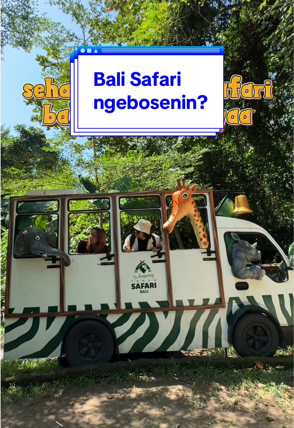 seru banget gess seharian di Bali Safari… kalau bisa datangnya jam 10an yaa biar bisa bebas main-main ke semua wahana😍💙💛 #semuaadatiketnya @tiket.com #balisafari #theamazingbalisafari #bali 