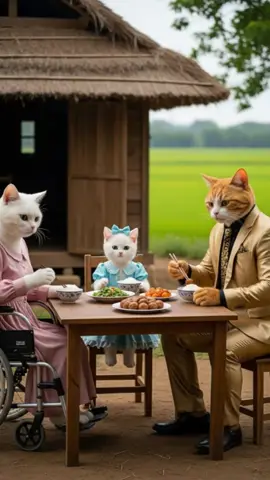 😸Golden Cat faces the flirty Boss Cat's charm but stays true- because for this kitty, family always comes first! #AIAnimal #CatJourney #MeowKong #FamilyFirst #FunnyCats #CatComedy