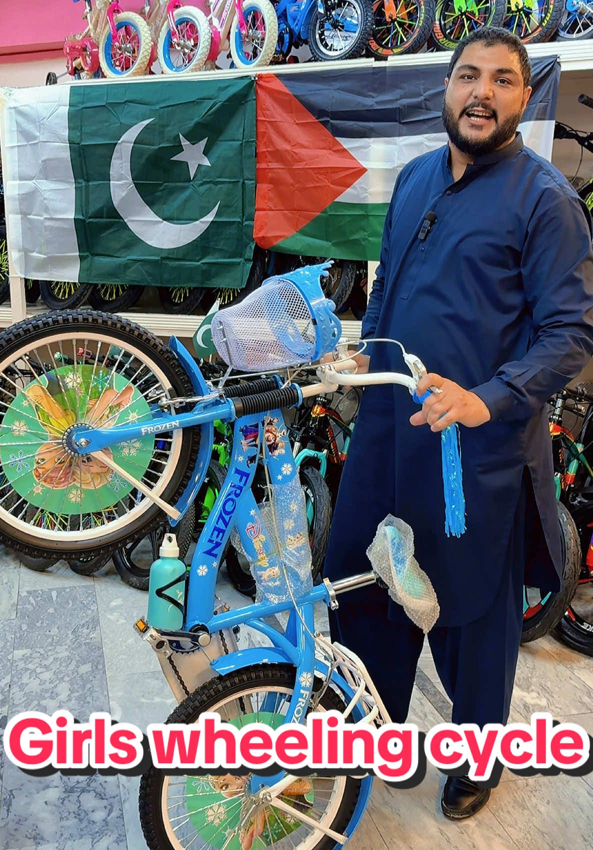 Girls wheelling cycle #pinkcycle #wheelingcycle #palestine #azadi #cycle  @Gk Star  @Gk Star  @Gk Star 