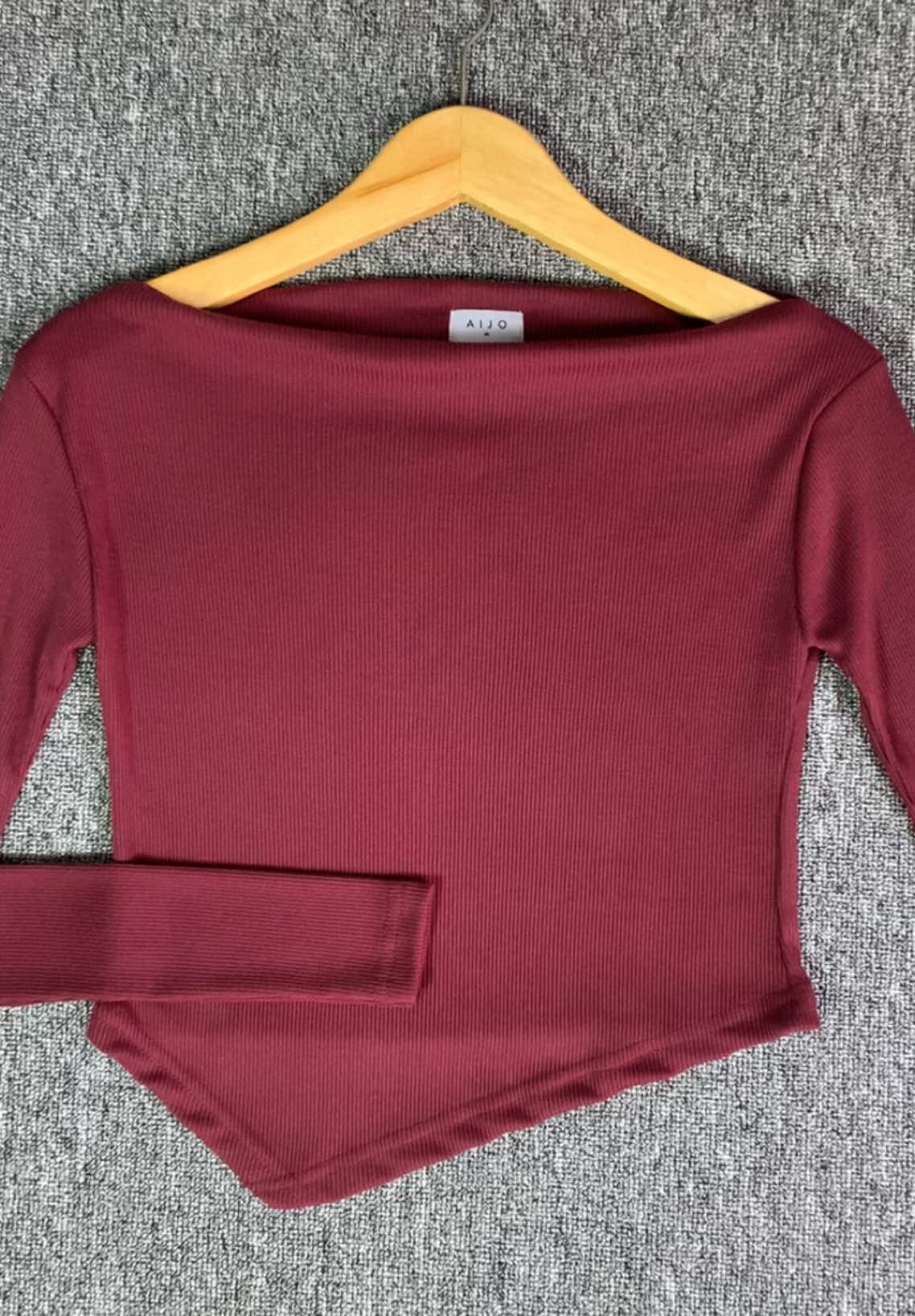 Blouse sabrina longsleeve 😍 #atasanwanita #blouse #aijo #wibgajian #sabrinatop #foryou #ribknit 