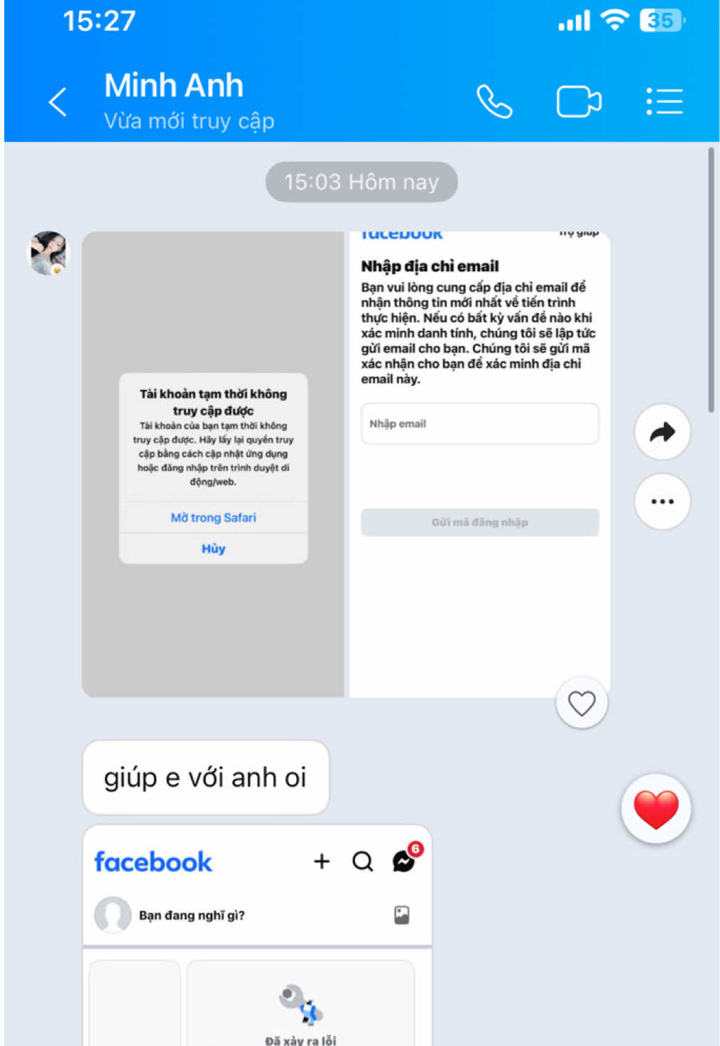 Mở khoá thành công facebook đình chỉ 180 ngày #mokhoafacebook #ketsattimfakebook #xuhuongtiktok #dvfb #meta #mokhoafb #viral #laylaifacebook #dvfb_wuanke #dinhchi180ngay #ketsattim956 #xacthuc2yeuto 