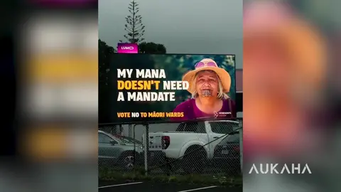 #HePūrongo “I’m just lost for words… it’s not me.” Ellen Tamati says she was devastated this morning to find her moko kauae image used without her permission on a billboard organised by Hobson’s Pledge, opposing Māori Wards. She says neither she nor her whānau gave permission for the image to be used, and they fully support Māori Wards, committing to vote 'Yes' in the upcoming referendum.
