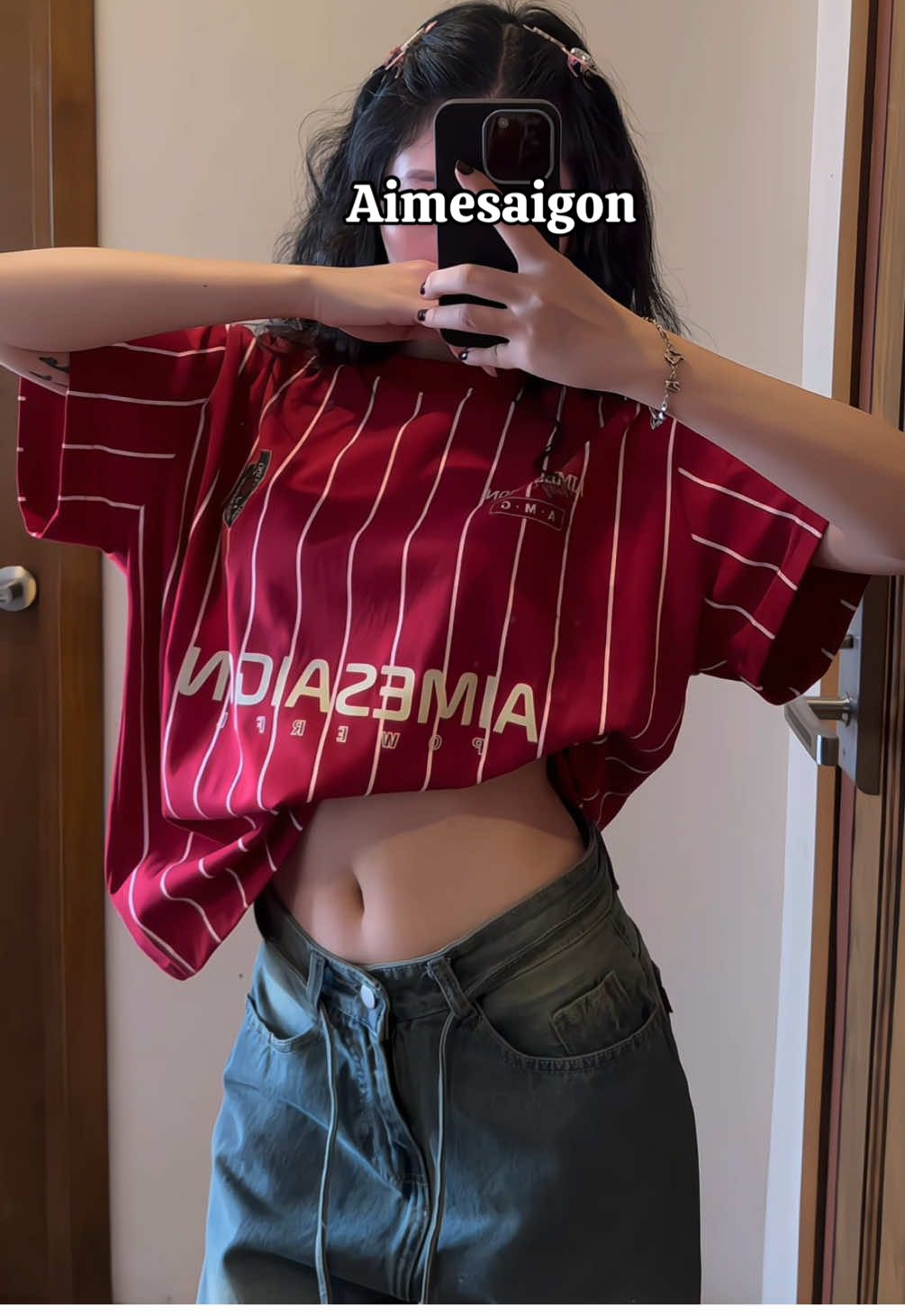 đỏ tôn da cực íii #aimesaigonstudio #review #xuhuong #outfit #aophongboxy 