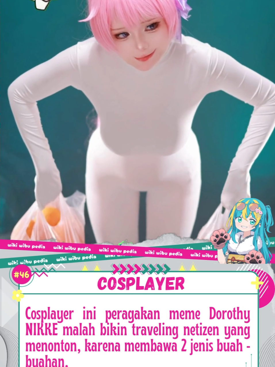 Bikin Traveling.. Cosplayer ini cosplay peragakan meme Dorothy game NIKKE, yang malah bikin gagal fokus dan pikiran jadi traveling karena doi membawa 2 jenis buah - buahan (tapi ini bukan tentang buah). Source : 屑度子 Posted by : -I Follow juga biar kalian tau update terbaru berita seputar anime, game, vtuber, wibu, cosplayer, idol dan budaya jepang lainnya yaa... Subscribe & follow juga akun medsos lainnya wikiwibupedia, terima kasih... Youtube : WikiWibuPedia FB : wikiwibupedia TikTok : wikiwibupedia Snack Video : wikiwibupedia #cosplayer #wikiwibupedia #cosplay #cosplaygirls  #dorothycosplay 