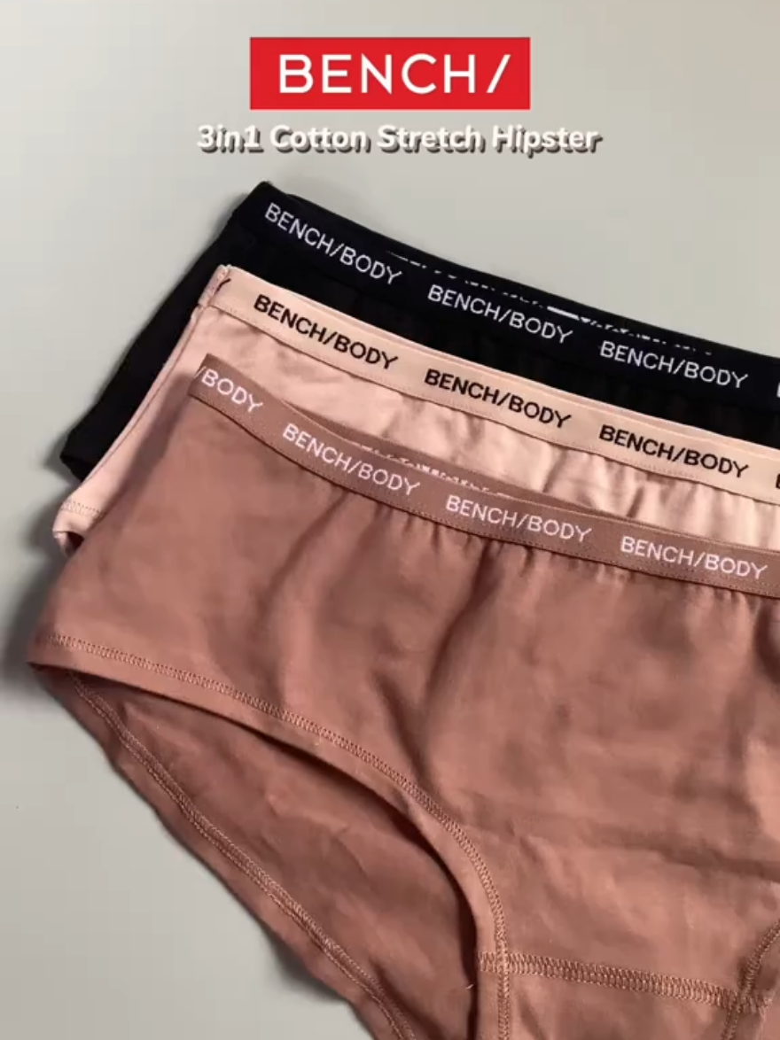 NEW 3in1 @Bench TM Cotton Stretch Hipster! ✨ LIMITED STOCKS only! ⏳💯 #bench #benchtm #3in1panty #qualityunderwear #cottonpanty #cottonpantyplain #cottonstretch #cottonhipster #hipsterpanty #3in1underwear #womensundergarments #undergarments 
