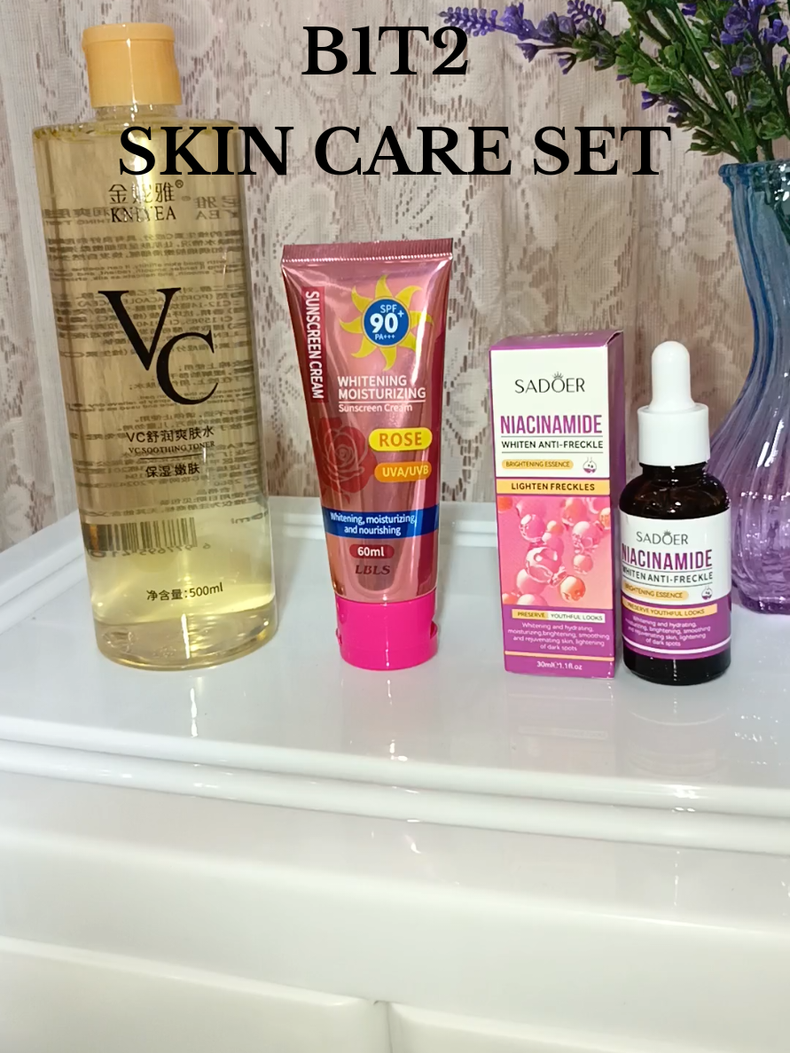 nag restocked na ulit si ating B1T2 skincare set ✨. #kniyea #vctoner #suncreen #niacinamideserum   #skincareset 