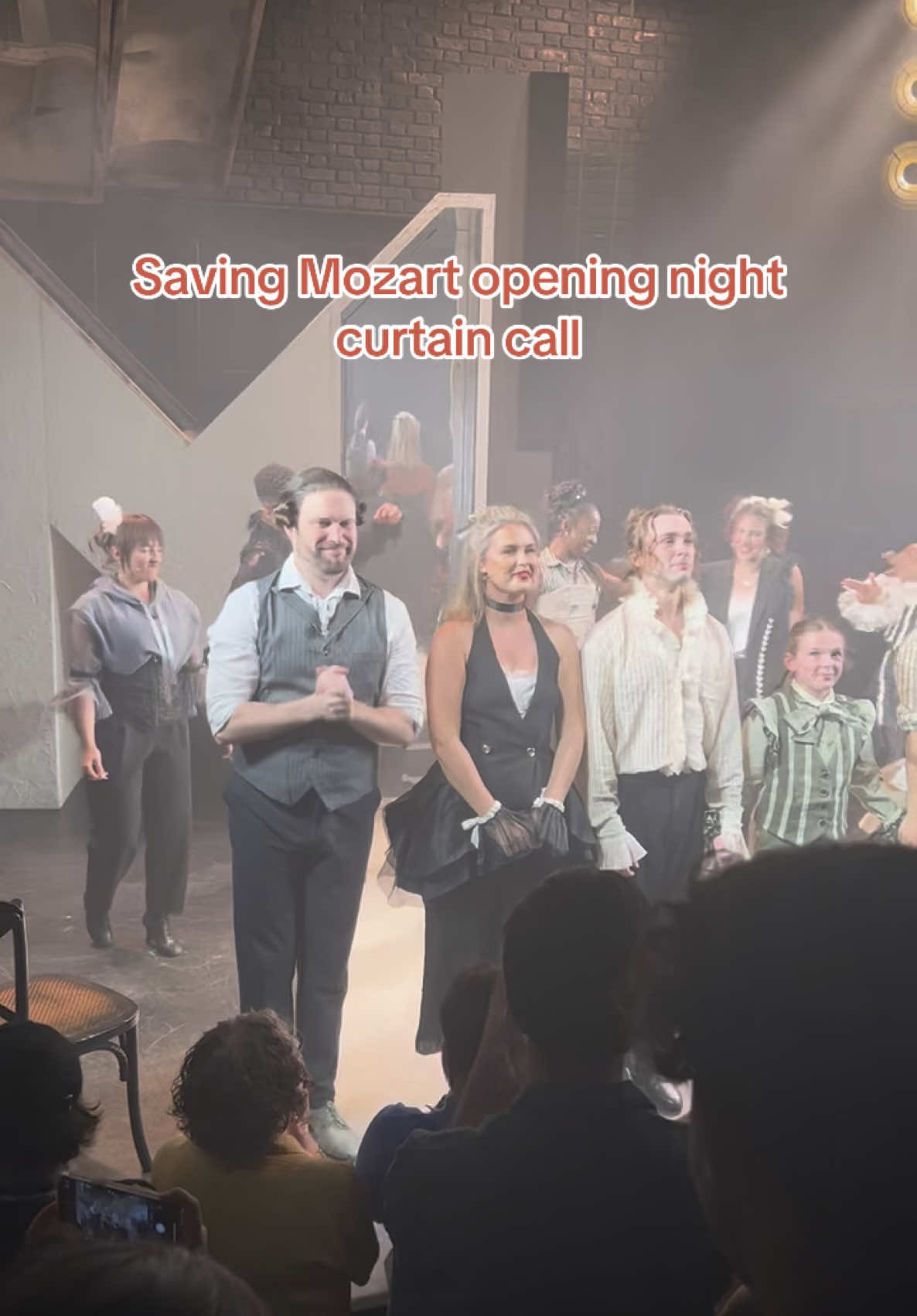 Opening night at @Saving Mozart The Musical 🎹 This summer, kids aged 17 and under go FREE to Saving Mozart with Kids Week – get tickets at the link in our bio! 🎟️   #savingmozart #aimieatkinson #jackchambers #erincaldwell #jordanlukegage #theotherpalace #musicaltheatre 