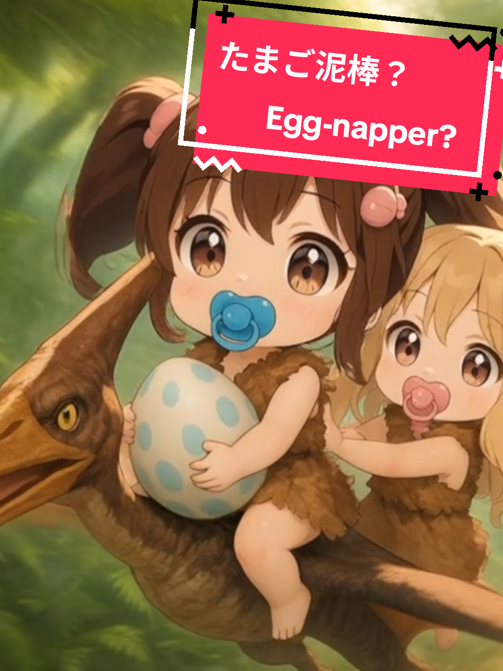 卵を抱えて逃走するベイビー